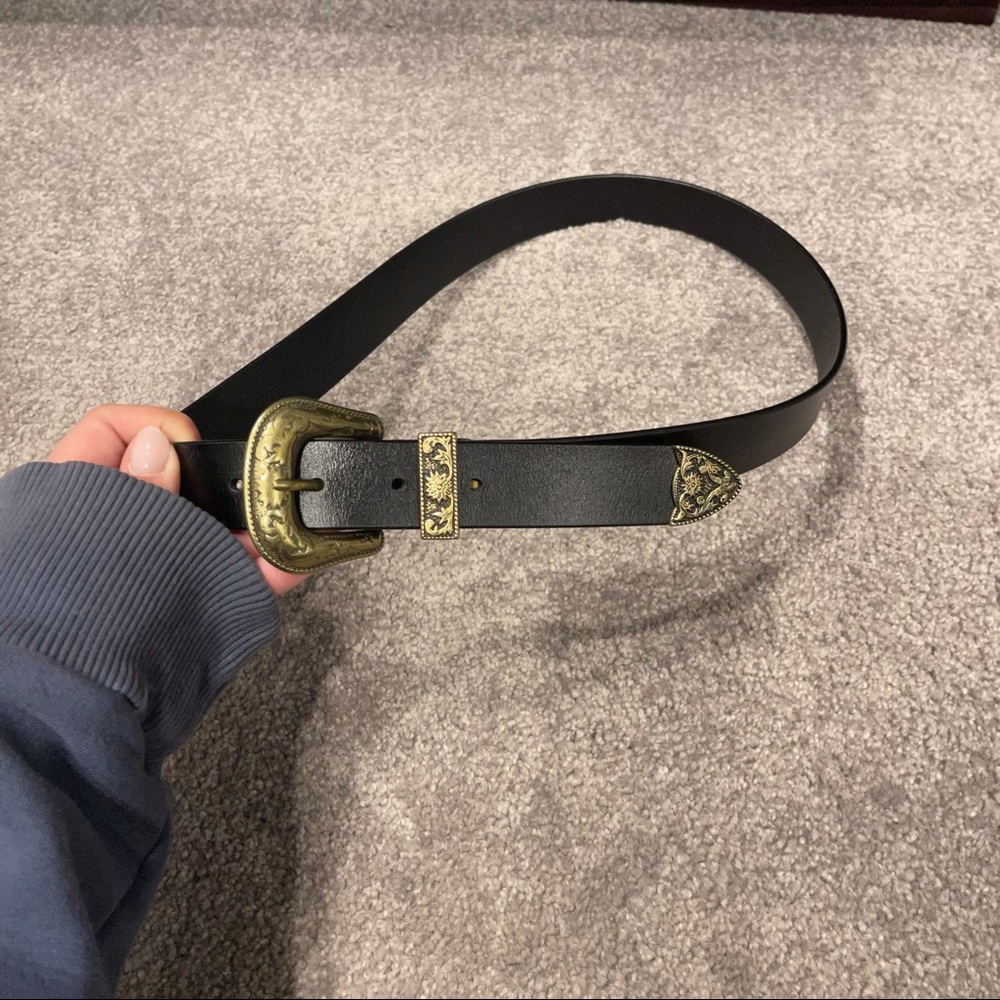 Black and Gold Western Belt EUC